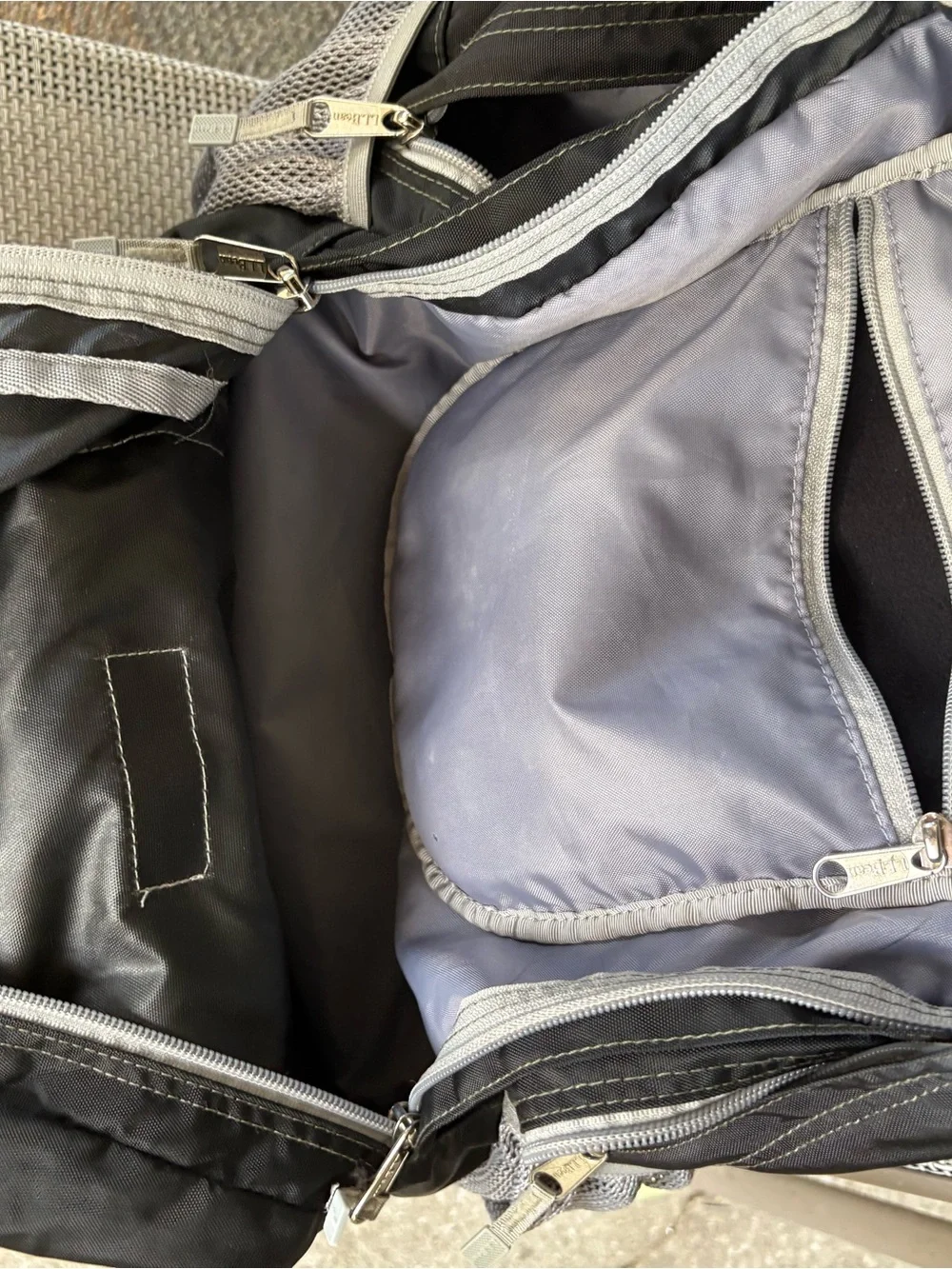 L.L. Bean Black Backpack with Light Gray Accents